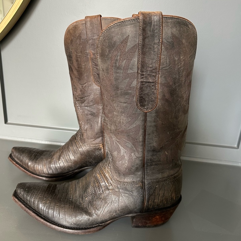🖤🤎LUCCHESE 🤎🖤KemoSabe Handmade Black Cherry MENS Cowboy boot, Size 10